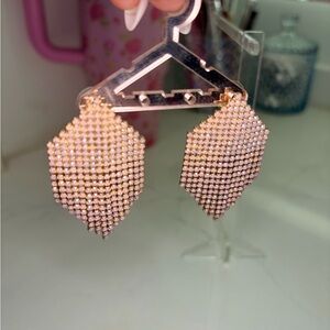 Feed Me Gems/Hair Candy By Han Pink Opal Diamond Earrings